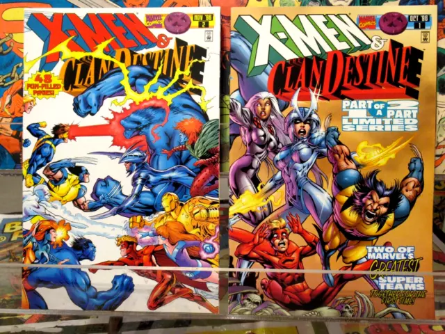X-MEN & The CLANDESTINE #1 & #2 Marvel Comics FULL SET 1st Time Together 1996 NM