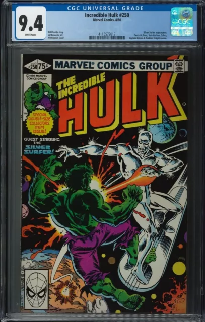 Incredible Hulk #250 Cgc 9.4 - First Cameo Appearance Of Sabra! Silver Surfer!