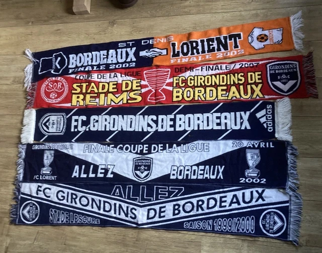 Lot De 5 écharpes Girondins De Bordeaux Vintage - Finale Coupe De La Ligue - Supporter
