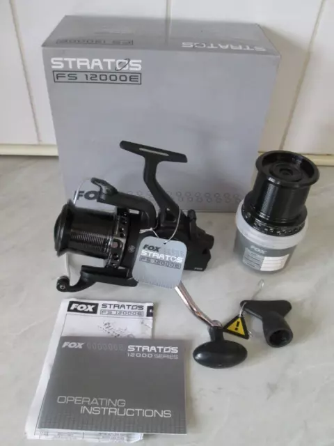 Fox Stratos Fs 12000E Reel + S/Spool, Key, Papers In Box In Good Used Condition.