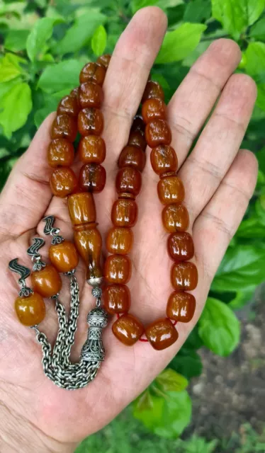 Old Amber Bakelite  Prayer Worry Beads Subha Tasbih Tasbeeh تسبيح Masbaha مسبحة