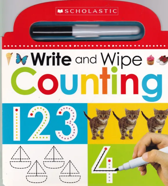 Counting Write & Wipe Board Book & Pen, New Children's Early Learning Maths 3+