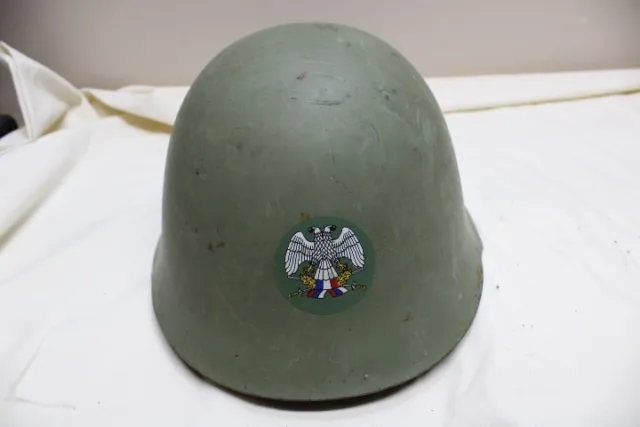 Yugoslavian War Serbian M59 Steel Helmet Covered Red Star Military Army JNA W9
