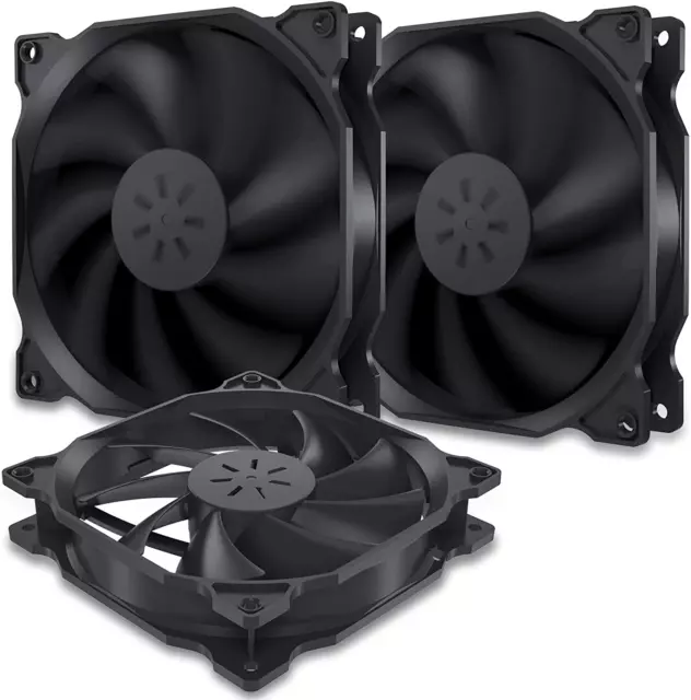 120Mm Ventilateur Pour Boîtier PC D'Ordinateur Ultra Silencieux, 3 Pack- Noir (1