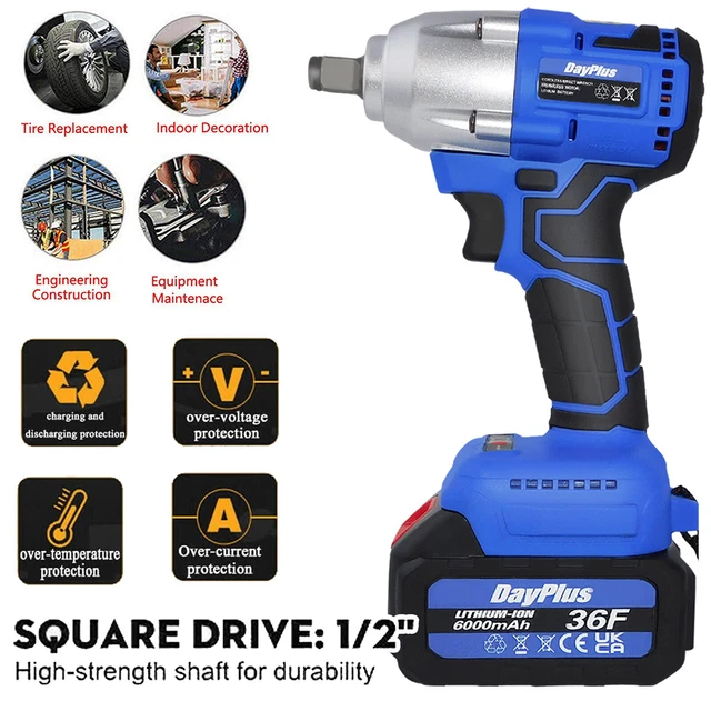 BRUSHLESS ELECTRIC IMPACT Wrench Drill Gun Driver 1/2" Ratchet