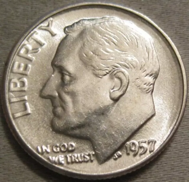 Better As Shown - 1957 P Roosevelt Dime *** 90% Silver *** 376