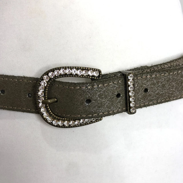 Cintura diamantata vintage anni '90 Y2K River Island pelle borchie in perfette condizioni W 42 44 46 vita fianchi