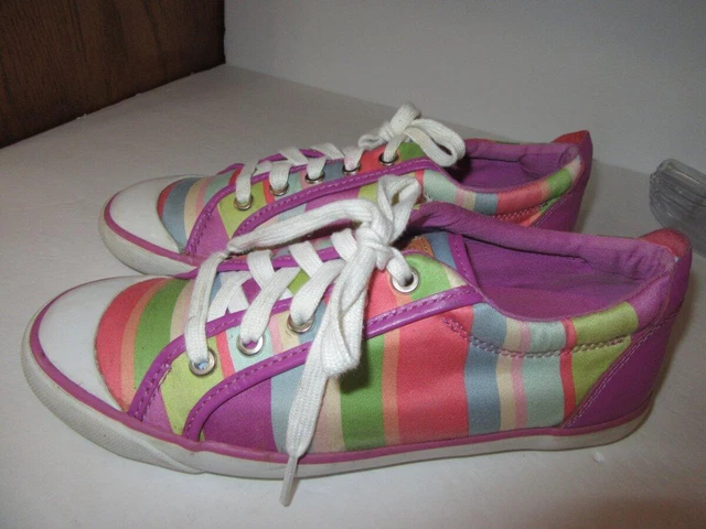 Coach Barrett Fuschia Striped Sneakers Women's Size 8 Coach Barrett Fuschia Striped Sneakers Women's Size 8