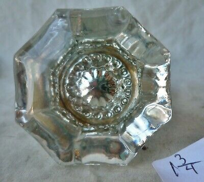 Glass Door Knob Antique 8 point Cute Small 1 3/4"  brass fitting (single)