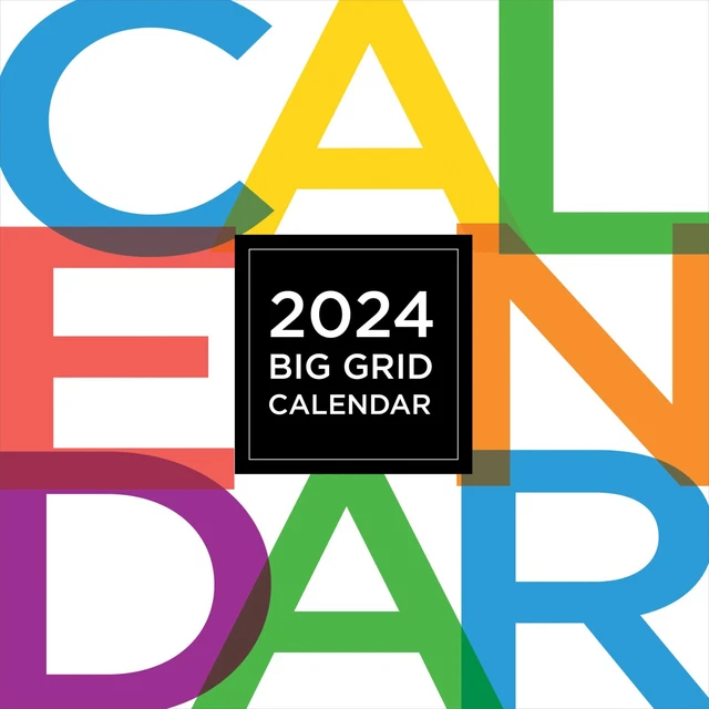 2024 BIG & Bright Grid Wall Calendar $16.99 - PicClick