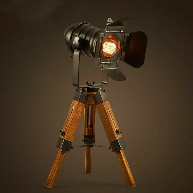 LED Vintage Stehleuchte Tripod Stehlampe Studiolampe im Industrie Cinema Stil