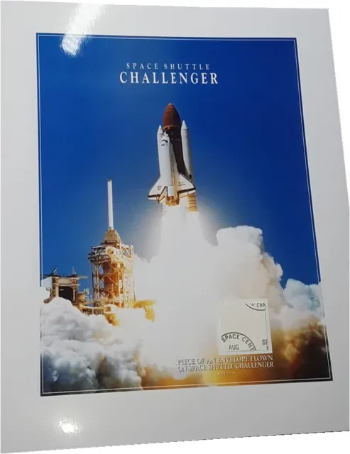 1"x1" piece SPACE SHUTTLE CHALLENGER space FLOWN envelope 25th NASA anniversary