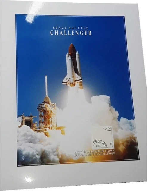 1"x1" piece SPACE SHUTTLE CHALLENGER space FLOWN envelope 25th NASA anniversary