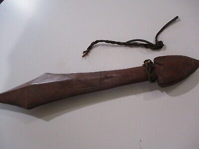 Antique War Club Vintage Primitive Wood Carving 20 Inches Maori? African? Old