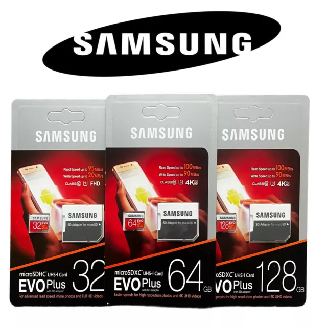 Samsung EVO Plus Micro SD Card 32GB 64GB 128GB Class 10 Memory Card