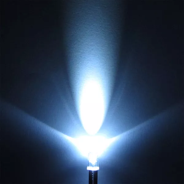 250 × 10mm White Round Head LED Light Lamp Water Clear Lens Long Legs Wholesale 3