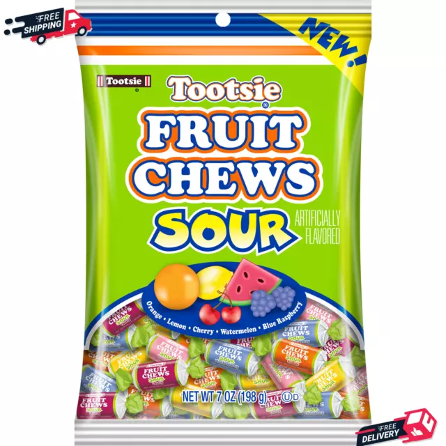 Tootsie Roll Fruit Chews Sour Assort Sour Fruit Flavors 7 Oz
