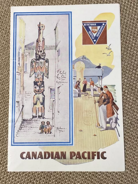 Vintage Cruise Ship Menu Canadian Pacific Victoria Seattle Vancouver Alaska