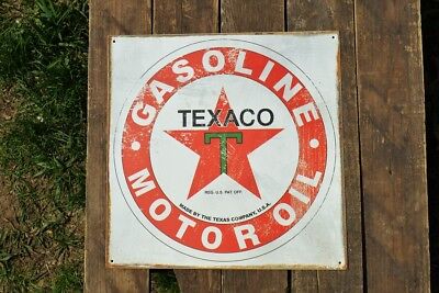 Texaco 1926 Logo Tin Metal Sign - Gasoline & Motor Oil - Gas Pump -Texas Company