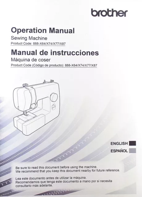 Brother LX3817 LX3817A LX3817G Sewing Machine Manual Instruction Bound ENGLISH