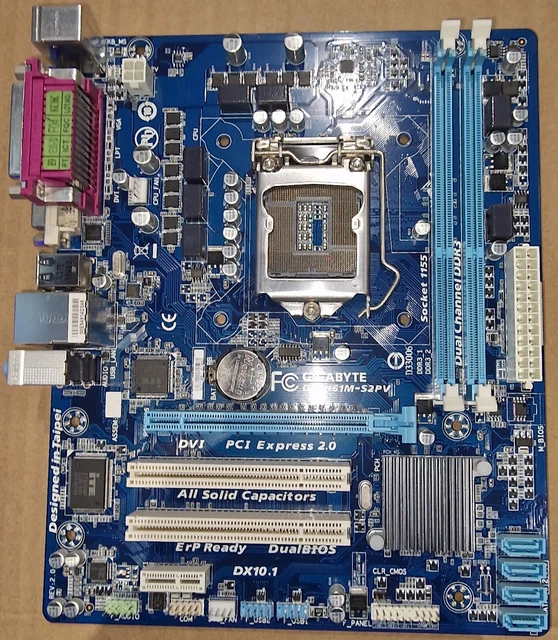 GIGABYTE GA-H61M-S2PV SOCKET LGA1155 Micro ATX DDR3 Motherboard With I ...