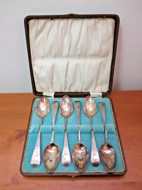x6 cucchiai georgiani antichi argento sterling 1794 Samuel Godbehere & Edward Wigan