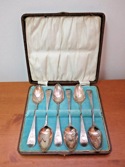 x6 cucchiai georgiani antichi argento sterling 1794 Samuel Godbehere & Edward Wigan
