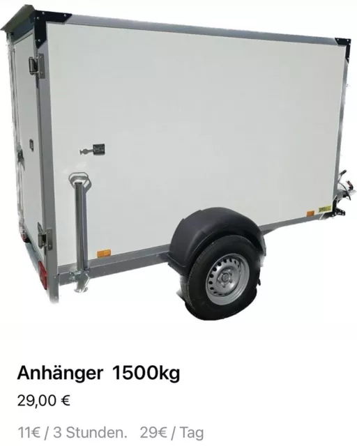 pkw anhänger 1500kg mieten 3