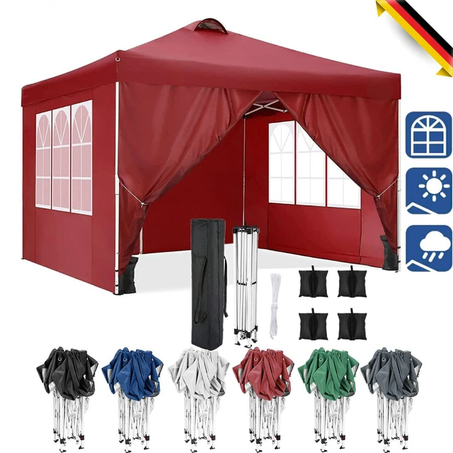 Falt pavillon 3x3m Pavillon Pop-Up Partyzelt Gartenzelt Wasserdicht Faltbar Zelt