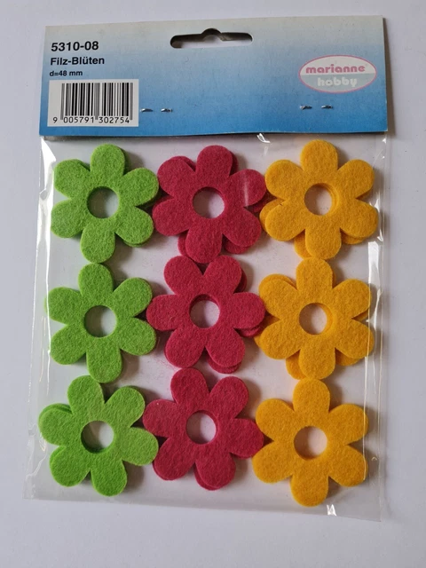 400 Filzblumen Set - Bunte Streublumen 2,8cm Für Basteln Und Dekoration