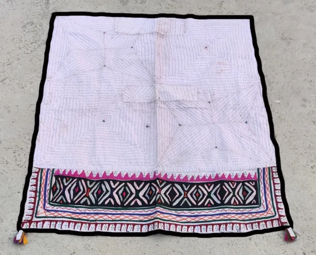 43" x 38" Vintage Rabari Boho Embroidery Ethnic Tapestry Tribal Wall Hanging
