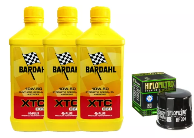 Kit/tagliando KAWASAKI ER/6N 2006 Bardahl XTC C60 10W50 filtro olio Hiflo HF204