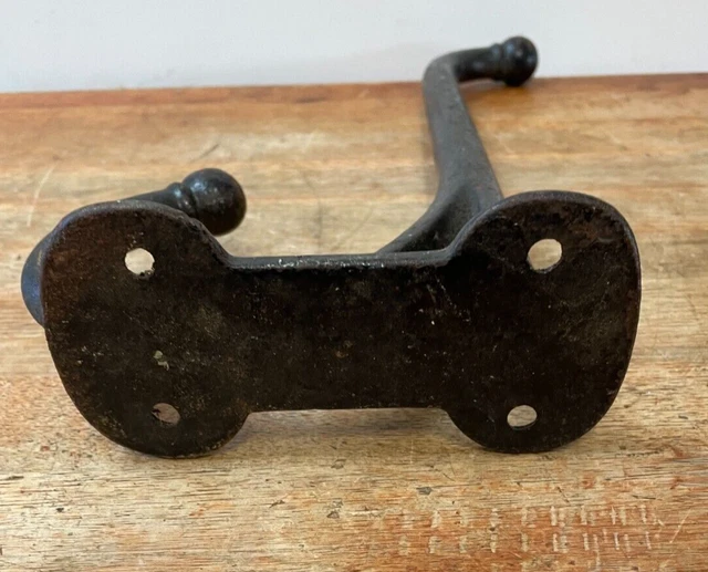 Vintage LARGE Heavy Duty COAT HOOK 12" Cast Iron tack harness barn hat wall 4