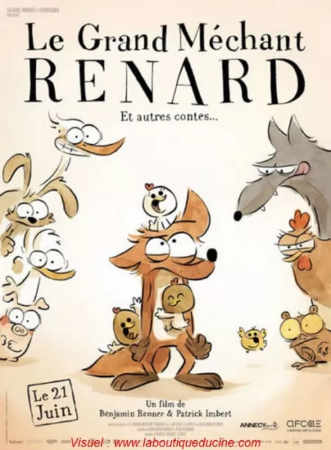 LE GRAND MECHANT RENARD Affiche Cinéma Pliée Movie Poster Benjamin Renner