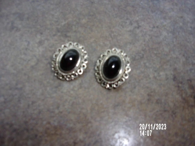 orecchini donna/nero/argento dorato/clip on