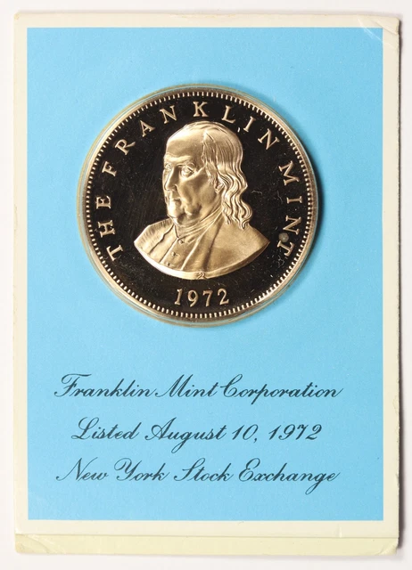 Franklin Mint Corporation New York Stock Exchange August 10 1972 Bronze Medal
