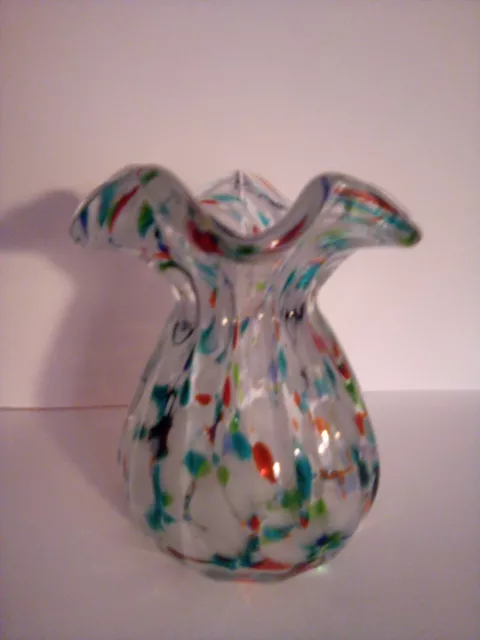 Vintage Murano Confetti Specked Vase. End of day glass. Excellent Condition. #28 2