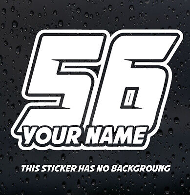 3 X Custom Racing Numbers & Name Vinyl Stickers Decals Race Motorbike Mx Moto x