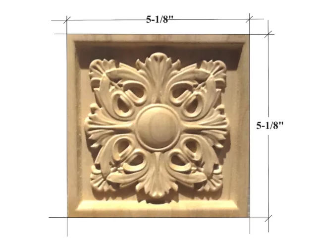 Solid Hardwood carved Rosette / Casing Blocks