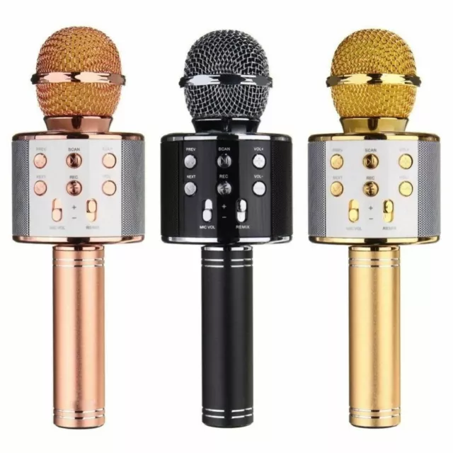 Microphone de karaoké Bluetooth sans fil pour enfants, 5 en 1, portable,  portable, haut-parleur, enregistreur avec radio FM Remix réglable pour