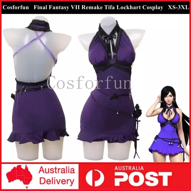FF7 Final Fantasy VII Remake Tifa Lockhart Cosplay Costume Outfits Dress Party