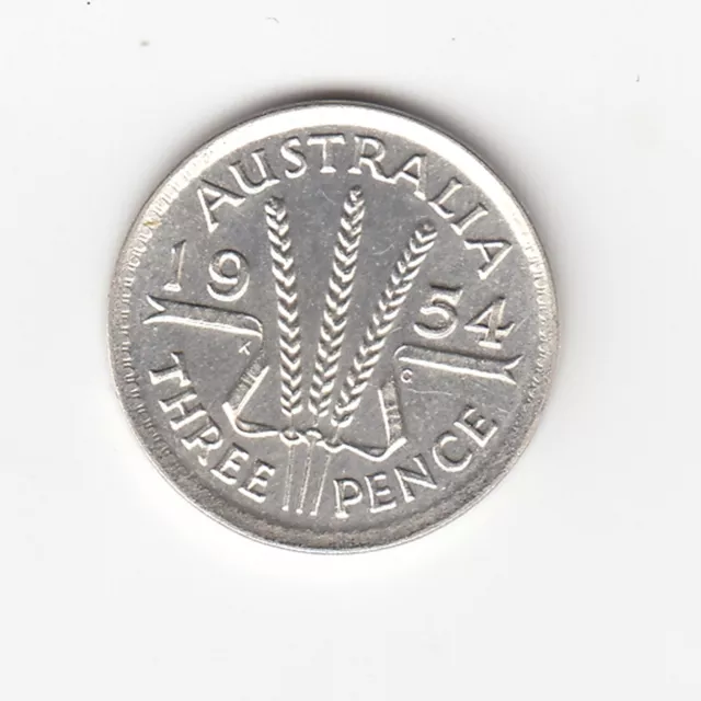 1954 Elizii Australia Threepence (50% Silver) - Great Lower Mintage Coin