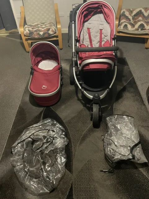 Icandy Peach Pushchair Buggy & Carrycot & Cosy Toes &Rain Covers COLLECT BRISTOL