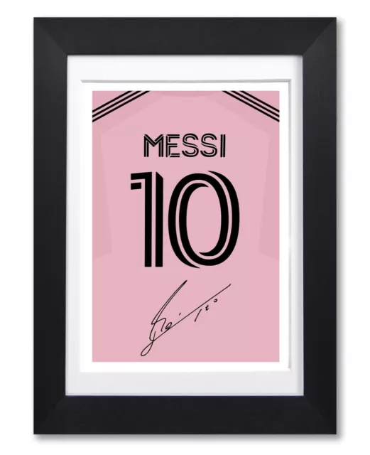 Lionel Messi Inter Miami Signed Poster Print Photo Soccer Autograph Shirt Jersey