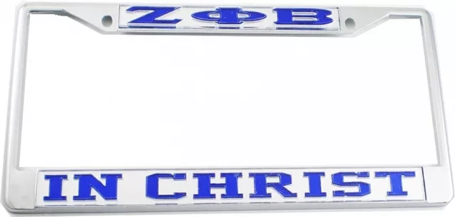Zeta Phi Beta In Christ License Plate Frame [Silver Standard Frame - Silver/B...