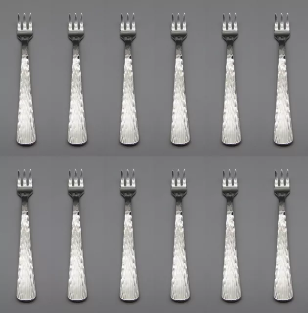 Reed & Barton Stainless Silver Echo Cocktail Forks - Set of Twelve New