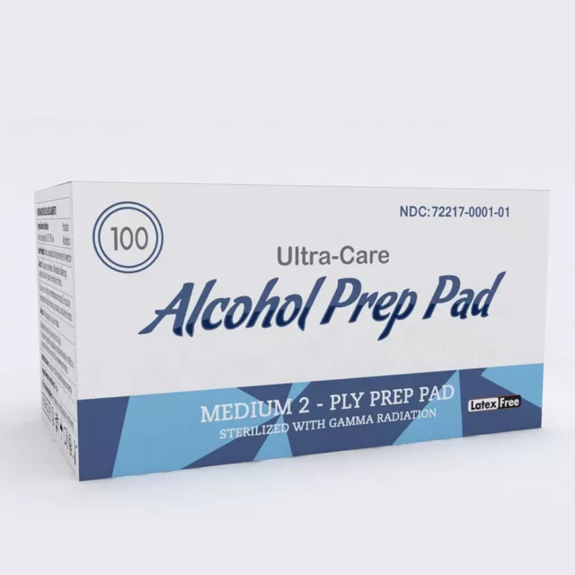 300 unts Ultracare Alcohol Pre Pad-mediana 2 capas almohadilla de preparación