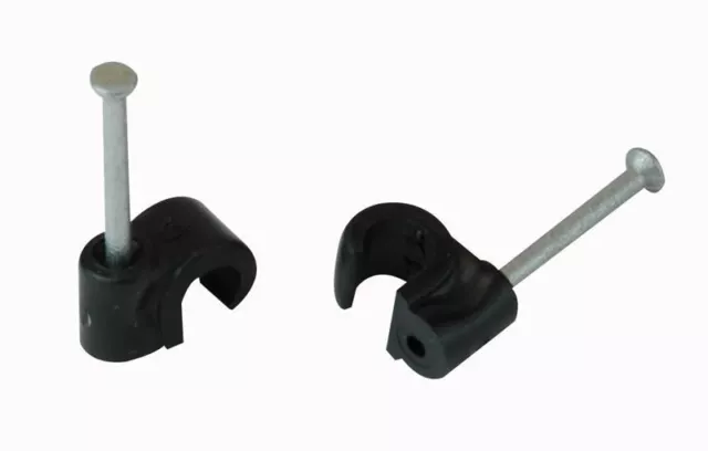 UNIFIX - Round Cable Clips 6.0mm Black 100 Pack