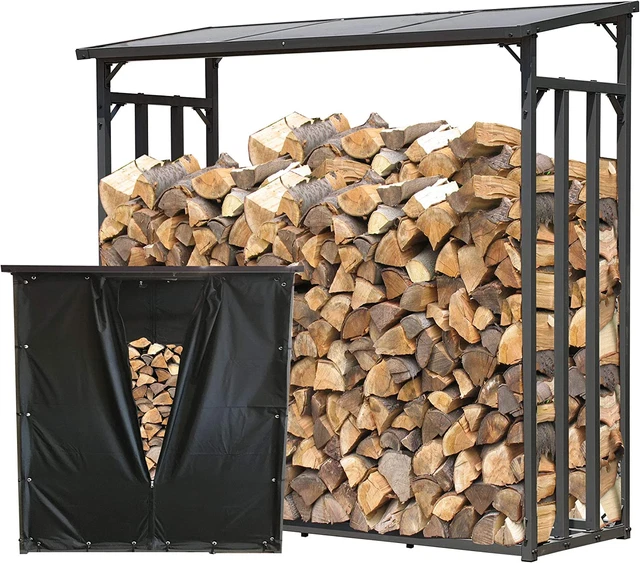 Scaffalatura in Metallo per Legna Da Ardere, 143 X 70 X 145 Cm, 1,4 M³, Colore: