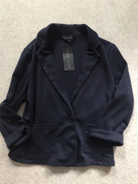 Giacca nuovo look blu navy donna più anziana taglia 10 nuova con etichette